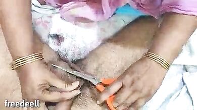 Papa ke lund se jhanton ko shave karke lund choosa