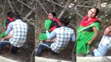 Bilaspur chachi ki khule jungle me chut chudai pakdi gayi
