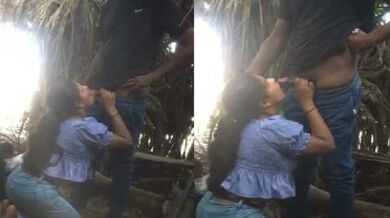 Darbhanga jungle me college ladki ne lund chusa lover ka