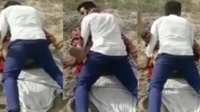 Dehati randi aur customer ko khule khet me sex karte padka