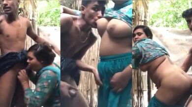 Dehati doodhwali bhabhi khule me chudai devar ka lund chuskar