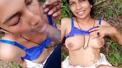 Khet me uncle ko blowjob diya village girl ne boobs dikhakar
