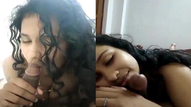 Curly hair wali ladki ne blowjob diya BF ko hotel room me