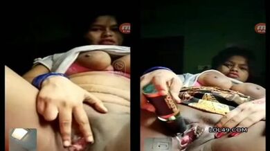 Dehati girl ne chut me bottle ghusaya BF sath video call par