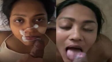 Desi GF ne blowjob dekar ex-boyfriend ka virya muh par liya