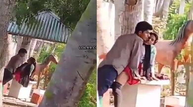 Gaon ki ladki park me BF sath chudai karte hue pakdi gayi