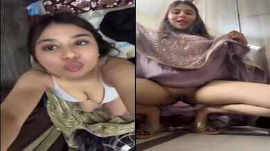 Lehenga utha kar muslim girl shaved pussy dikhayi nude MMS