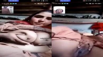 Afghani MILF nangi fuddi dikhayi video call par paki mard ko
