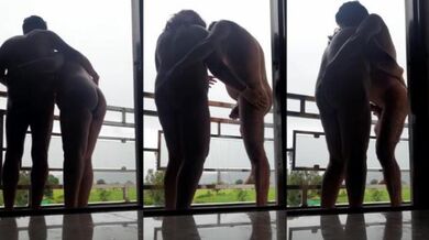 Bhabhi ne balcony me padosi ka lund hilakar virya nikala MMS